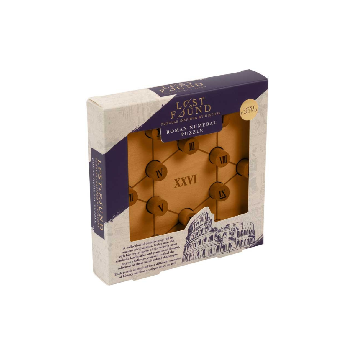 Lost & Found Roman Numeral Wooden Logic Puzzle