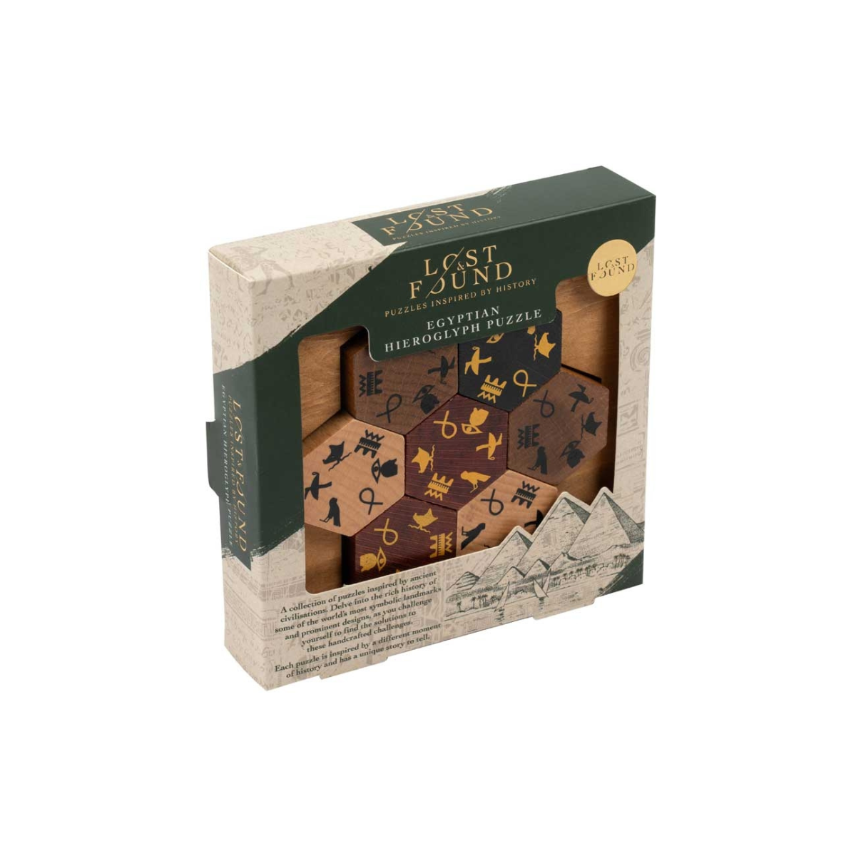 Lost & Found Egyptian Hieroglyph Wooden Logic Puzzle