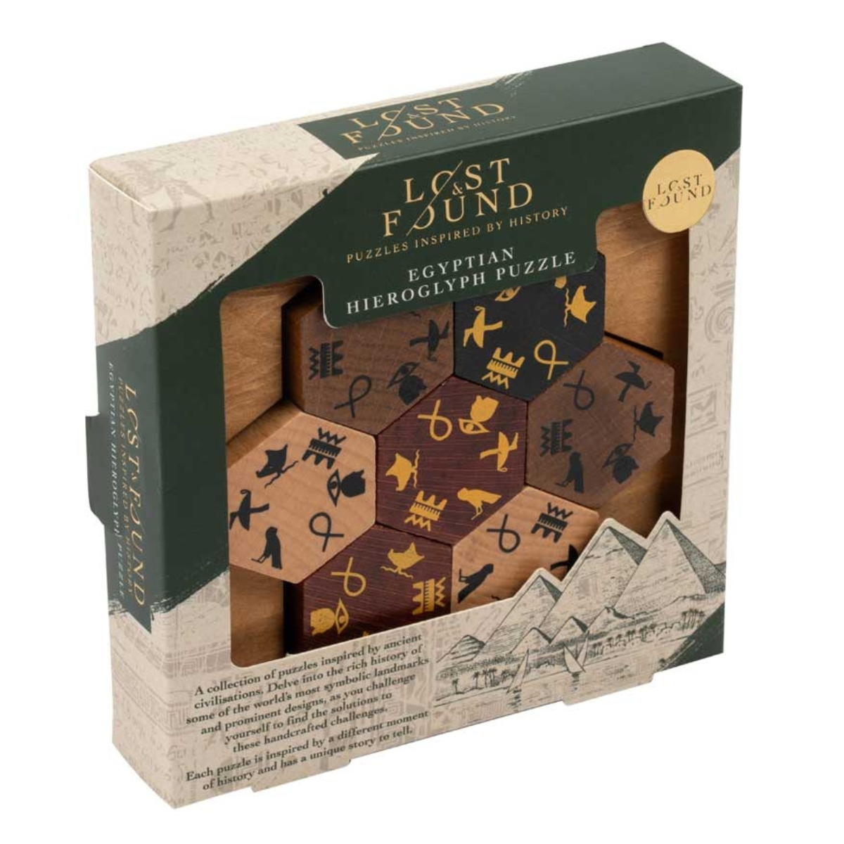 Lost & Found Egyptian Hieroglyph Wooden Logic Puzzle