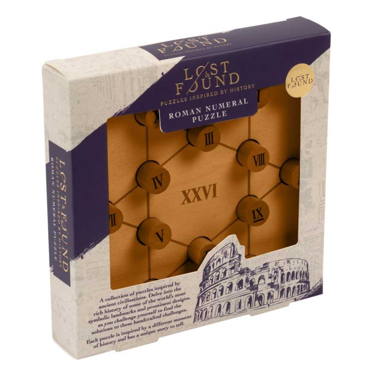 Lost & Found Roman Numeral Wooden Logic Puzzle