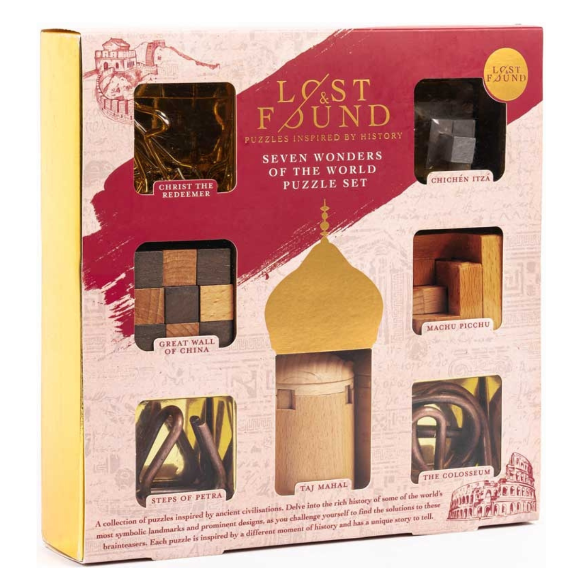 Lost & Found Seven Wonders of the World Brainteaser Puzzles Set