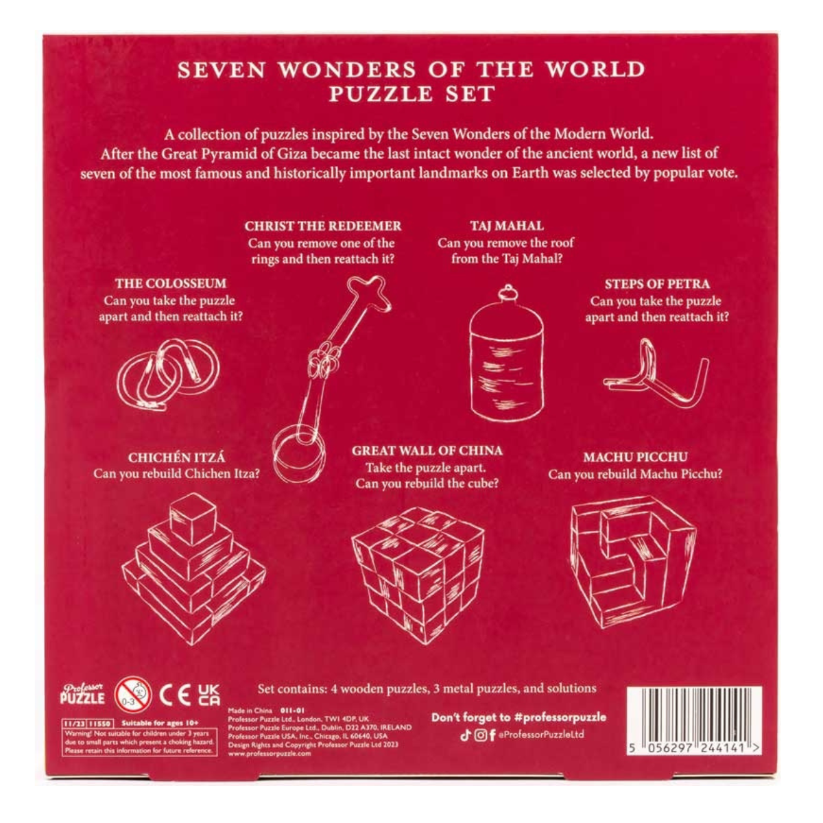 Lost & Found Seven Wonders of the World Brainteaser Puzzles Set