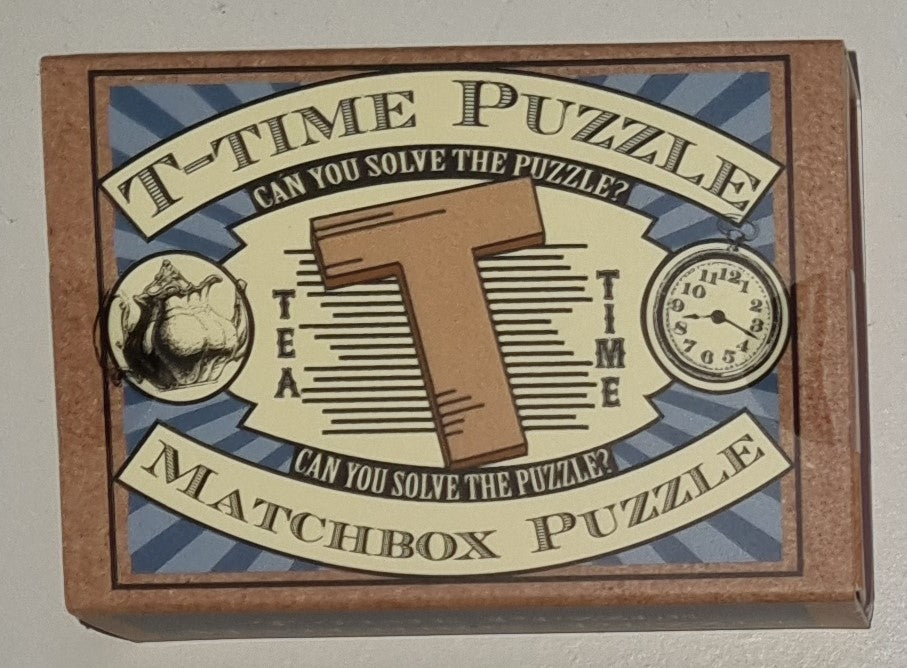 T-Time Matchbox Puzzle by Professor Puzzle — wooden block layout brainteaser in matchbox-style box, ages 8+