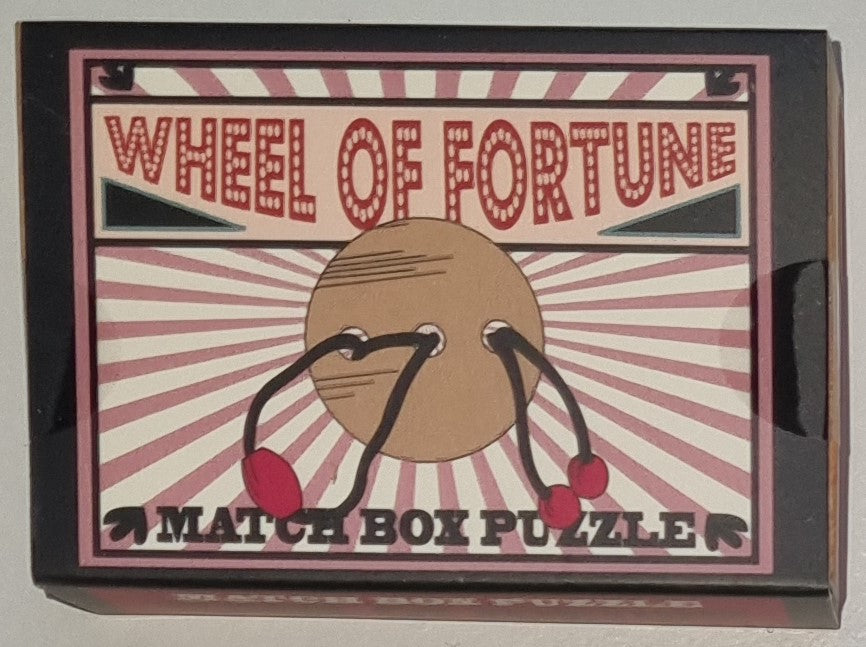 Wheel of Fortune Matchbox Puzzle by Professor Puzzle — circular metal wire ring disentanglement brainteaser in matchbox-style box, ages 8+