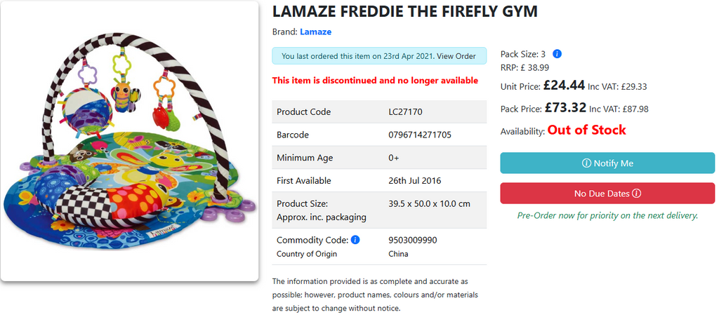 Freddie The Firefly Baby Gym