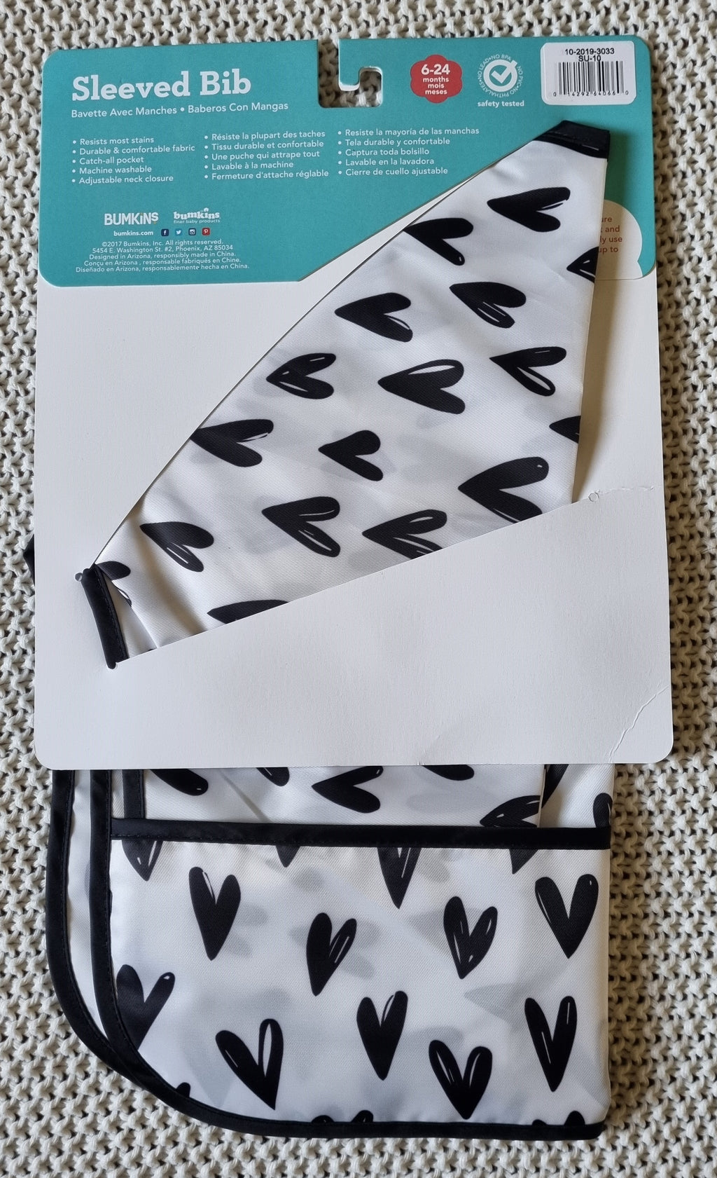 Hearts Bumkins Sleeved Bib (Single)