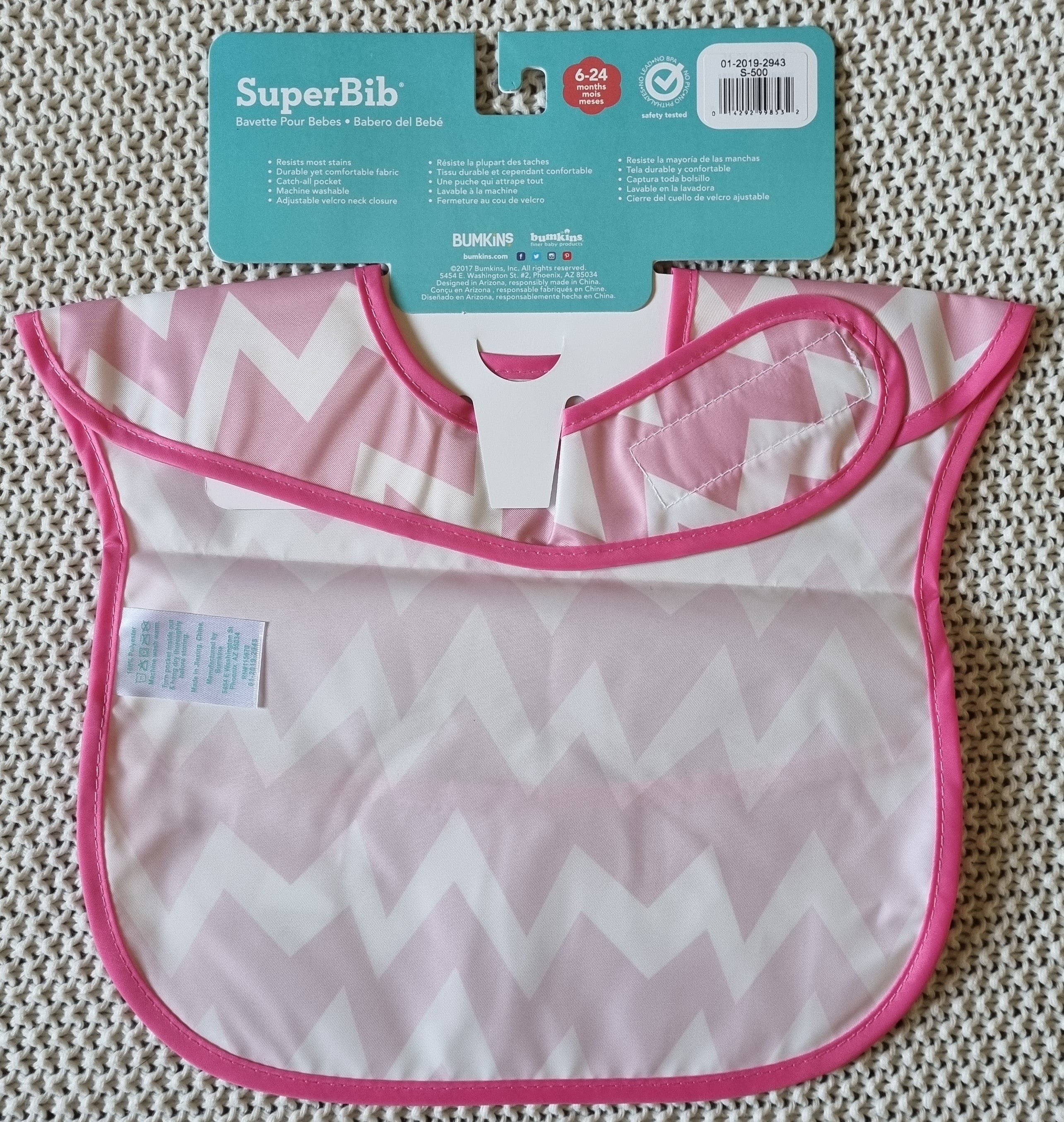 Pink Chevron Bumkins Superbib (single)