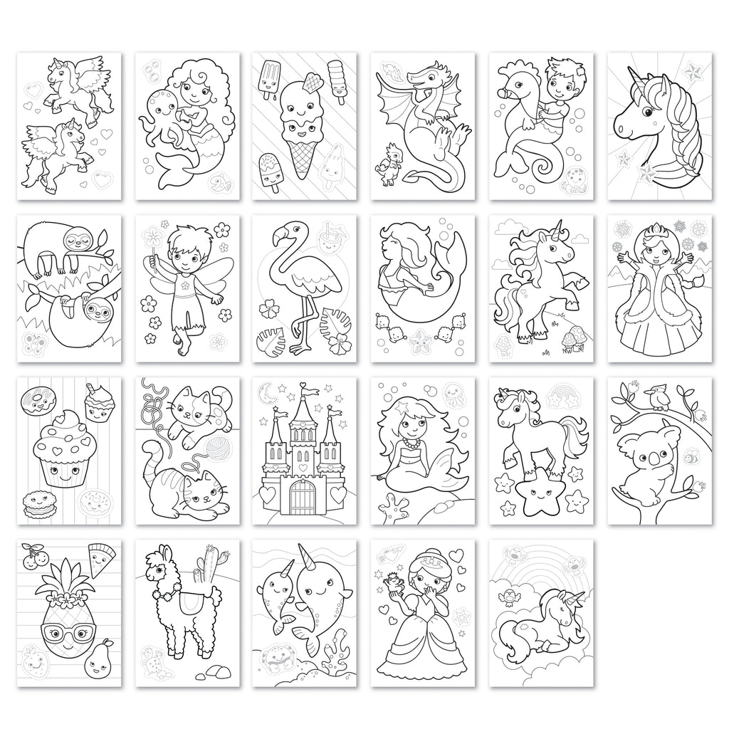 Unicorns, Mermaids and more! - Colouring Activity Book