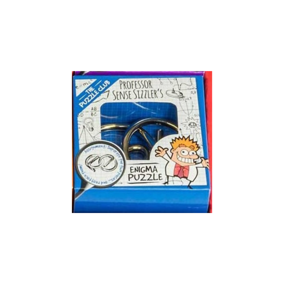 Professor Sense Sizzler's Enigma Puzzle. Two interlocked metal pieces — can you separate them and put them back together? Looks simple. Isn't.