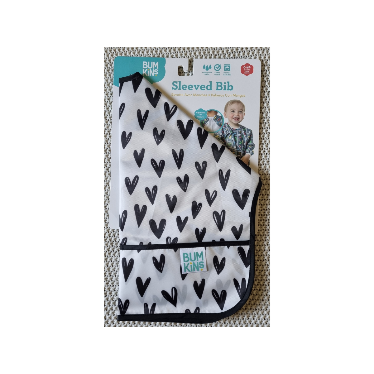 Hearts Bumkins Sleeved Bib (Single)