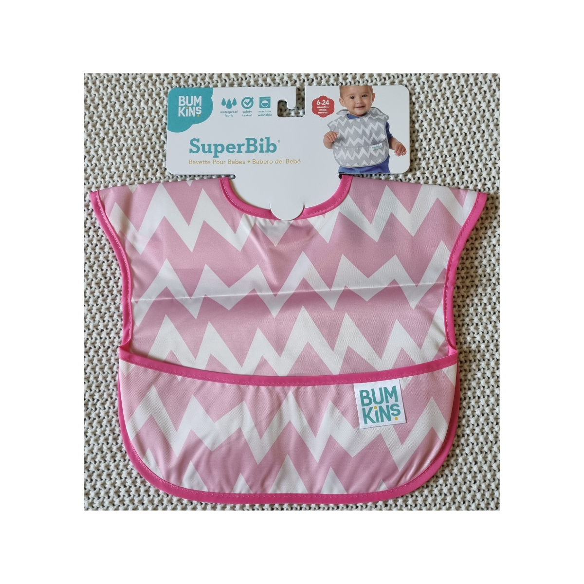Pink Chevron Bumkins Superbib (single)