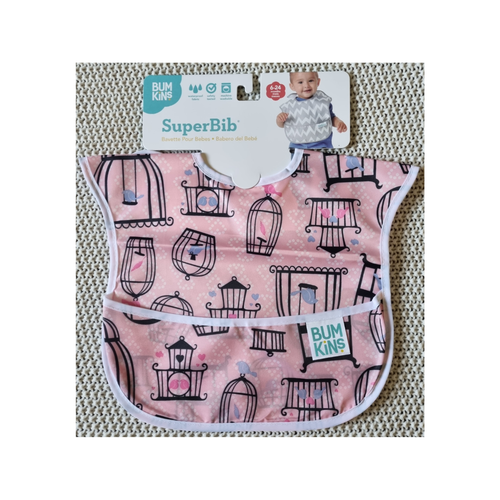 Bird Cage Bumkins Superbib — waterproof baby bib with birdcage print, Giddy Kippa