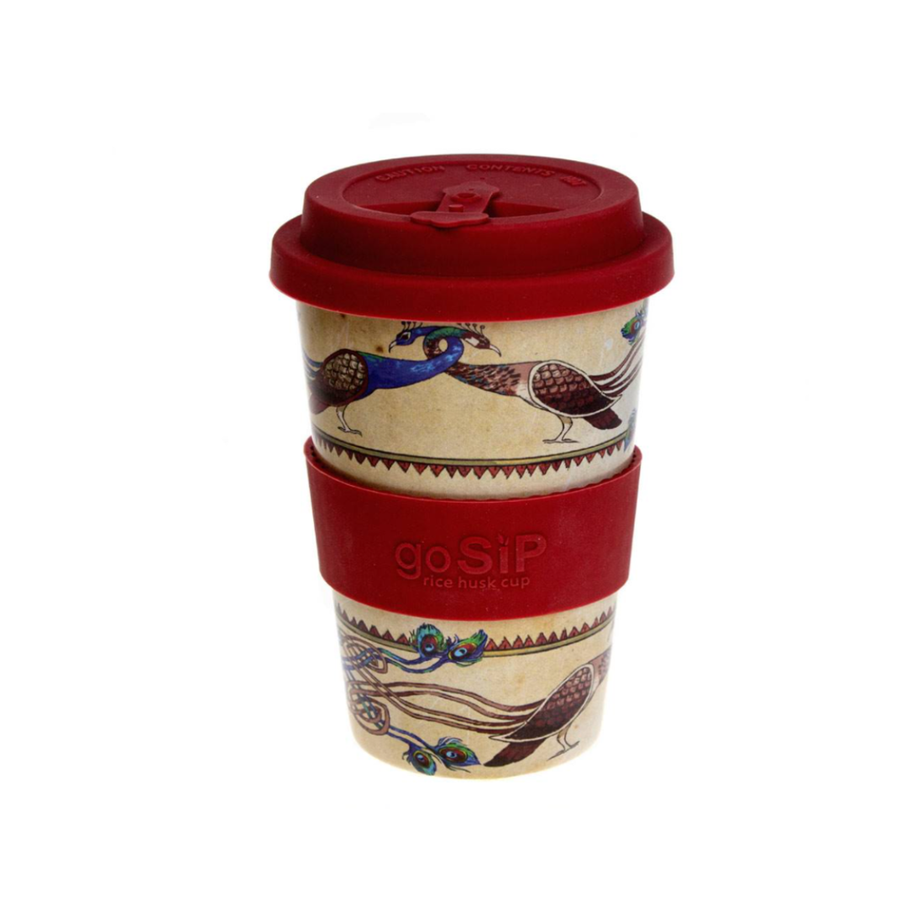 Lindisfarne Peafowl GoSip Rice Husk Travel Cup
